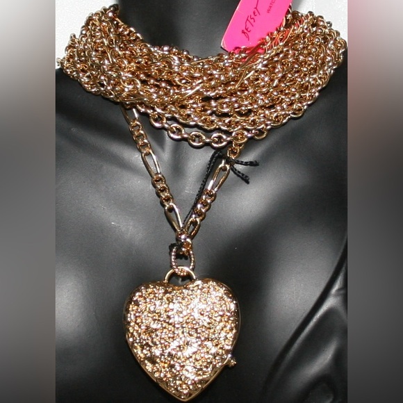 NWT - Betsey Johnson heart watch pendant necklace